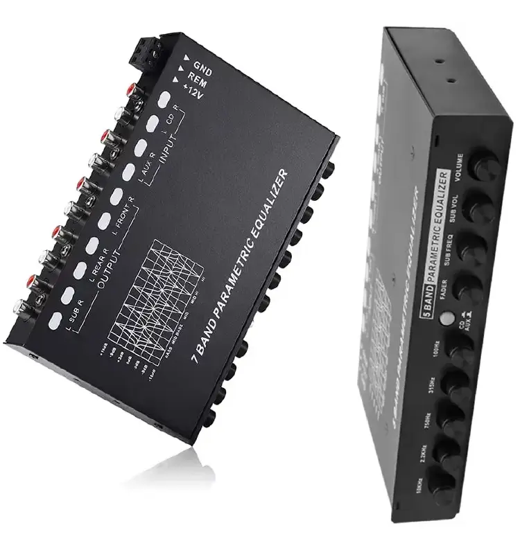 Professional 5/7 Band Car Equalizer / Car Audio EQ Tuning Crossover Amplifier Parametric Equalizer Car Audio Equalizer