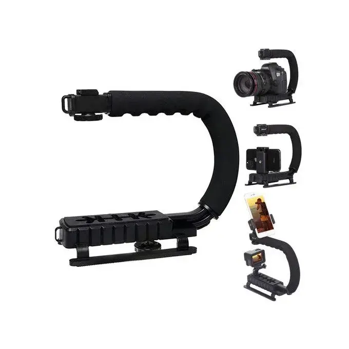 Vlogging Kit / Video Action Stabilizer Handle, C-Shaped Bracket Grip, Portable Handheld Black Super Grip DV SLR Camera Stabilizer Handle