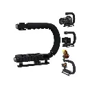 Vlogging Kit / Video Action Stabilizer Handle, C-Shaped Bracket Grip, Portable Handheld Black Super Grip DV SLR Camera Stabilizer Handle