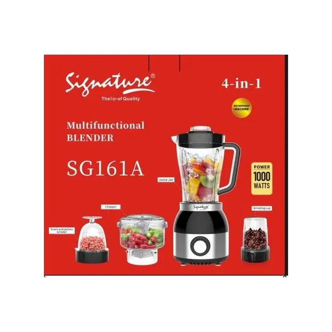 Signature 4 in 1 Multifunctional Electric Blender (1000 Watts) – 1.8 Ltrs Unbreakable Jug Waterproof Motor  with Juicer / Chopper / Grinder
