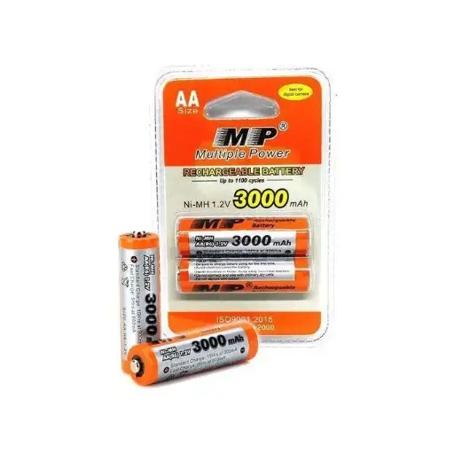 [PID000084] A pair of Multiple Power Rechargeable Battery AA MP Ni-MH 3000mAh 1.2V