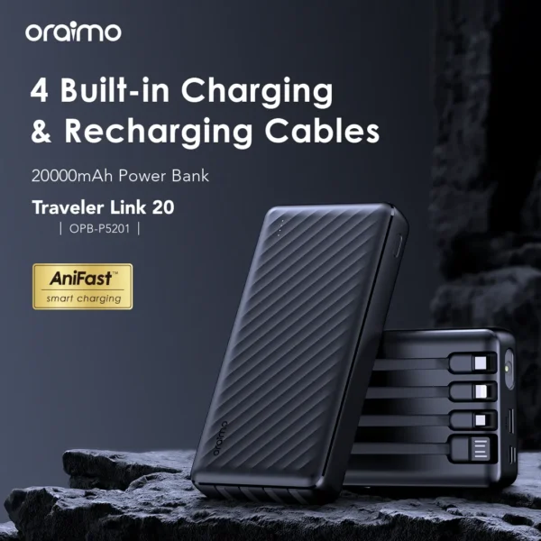 oraimo Traveler Link 20 20000mAh 12W Power Bank - Image 3