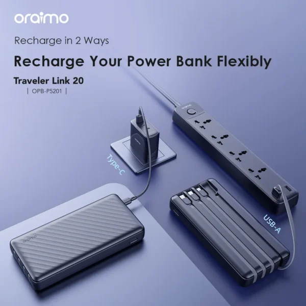 oraimo Traveler Link 20 20000mAh 12W Power Bank - Image 6
